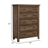 Reva 52 Inch Tall Dresser Chest 5 Drawers Black Metal Light Brown Wood By Casagear Home BM314219