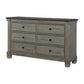 Cadie 64 Inch Dresser 6 Dovetail Drawers Coffee Brown Antique Gray Wood By Casagear Home BM314223