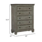 Cadie 53 Inch Tall Dresser Chest 5 Drawers Coffee Brown Antique Gray By Casagear Home BM314224