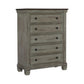 Cadie 53 Inch Tall Dresser Chest 5 Drawers Coffee Brown Antique Gray By Casagear Home BM314224