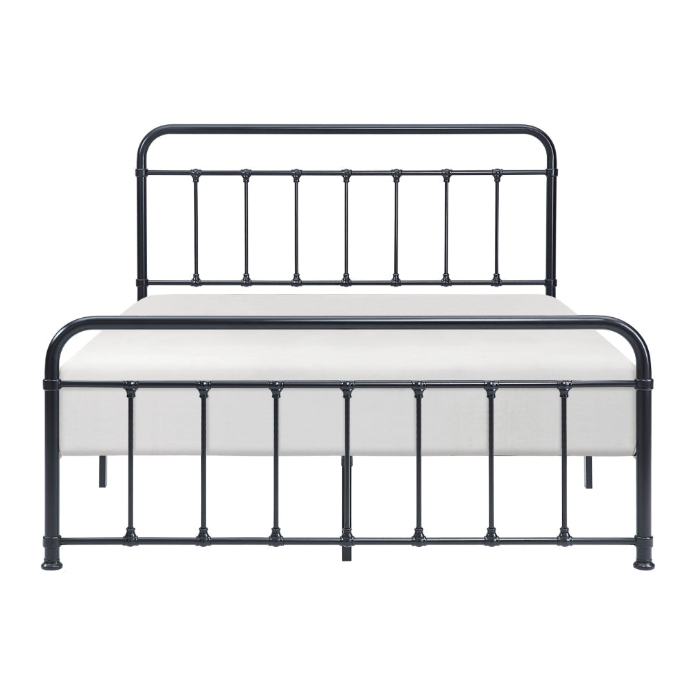 Ryan Queen Platform Bed Slatted Headboard Footboard Black Metal Frame By Casagear Home BM314225