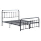 Ryan Queen Platform Bed Slatted Headboard Footboard Black Metal Frame By Casagear Home BM314225