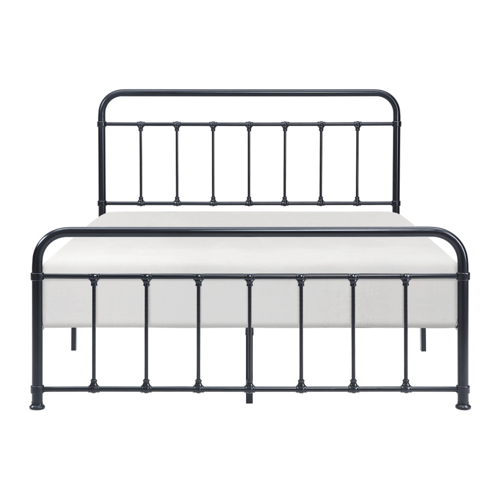 Ryan Queen Platform Bed Slatted Headboard Footboard Black Metal Frame By Casagear Home BM314225