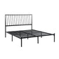 Angie Queen Bed Platform Foundation Slatted Headboard Black Metal Frame By Casagear Home BM314226