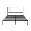 Angie Queen Bed Platform Foundation Slatted Headboard Black Metal Frame By Casagear Home BM314226