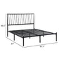 Angie Queen Bed Platform Foundation Slatted Headboard Black Metal Frame By Casagear Home BM314226