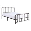 Ken Queen Bed, Vertical Slatted Headboard, Footboard, Dark Bronze Metal By Casagear Home