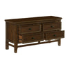 Zian 46 Inch Sideboard Buffet Console 4 Drawers Pewter Cherry Brown Wood By Casagear Home BM314230