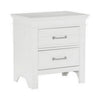 Candy 25 Inch Nightstand 2 Drawers Nickel Bar Handles White Solid Wood By Casagear Home BM314231