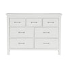 Candy 55 Inch Dresser 7 Drawers Nickel Bar Handles White Solid Wood By Casagear Home BM314232