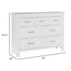 Candy 55 Inch Dresser 7 Drawers Nickel Bar Handles White Solid Wood By Casagear Home BM314232