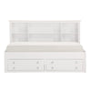 Eso Twin Lounge Bed with Storage Shelf Cabinet USB Port White Birch By Casagear Home BM314235