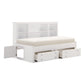 Eso Twin Lounge Bed with Storage Shelf Cabinet USB Port White Birch By Casagear Home BM314235