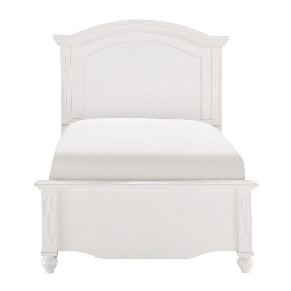 Eso Full Size Bed with Tall Headboard White Birch Veneer Solid Wood By Casagear Home BM314236