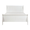 Vele Full Size Bed with Panel Headboard Classic White Solid Wood Finish By Casagear Home BM314238