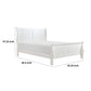 Vele Full Size Bed with Panel Headboard Classic White Solid Wood Finish By Casagear Home BM314238