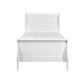 Vele Twin Size Bed with Panel Headboard Sleigh Design White Wood Finish By Casagear Home BM314240