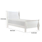 Vele Twin Size Bed with Panel Headboard Sleigh Design White Wood Finish By Casagear Home BM314240