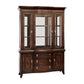 Kee 83 Inch Buffet and Hutch Cabinet, Ring Handles, Brown Wood Finish By Casagear Home