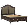 Stoe Queen Sleigh Bed Padded Headboard Storage Footboard Brown Wood By Casagear Home BM314244