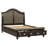 Stoe Queen Sleigh Bed Padded Headboard Storage Footboard Brown Wood By Casagear Home BM314244