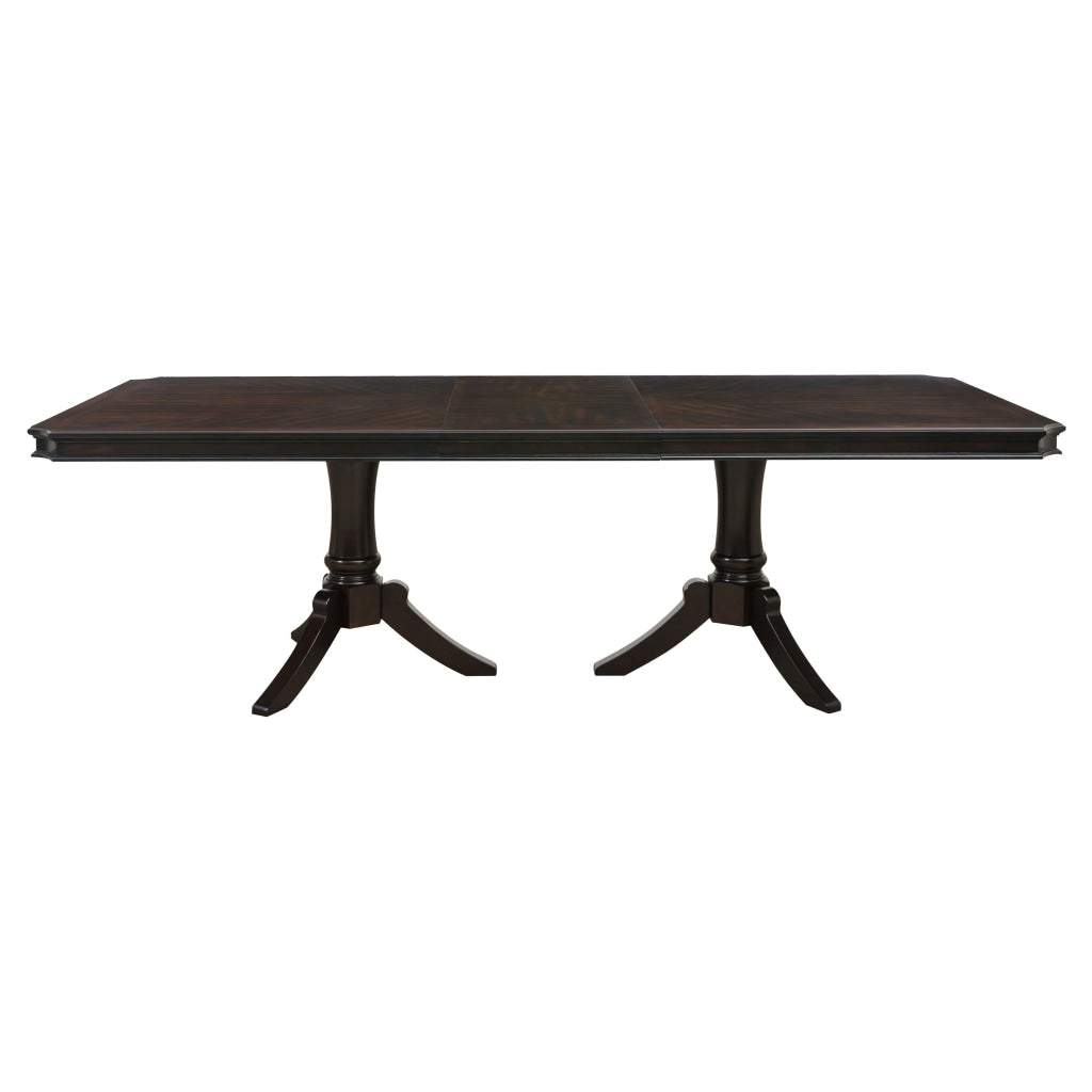 Stoe 76-96 Inch Dining Table Rectangular Extendable Pedestal Base Brown By Casagear Home BM314245