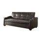 Ferry 83 Inch Lounger Sofa Bed Tufted Brown Faux Leather Solid Wood By Casagear Home BM314246