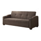 Ferry 83 Inch Lounger Sofa Bed Tufted Brown Gray Polyester Solid Wood By Casagear Home BM314247