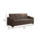 Ferry 83 Inch Lounger Sofa Bed Tufted Brown Gray Polyester Solid Wood By Casagear Home BM314247