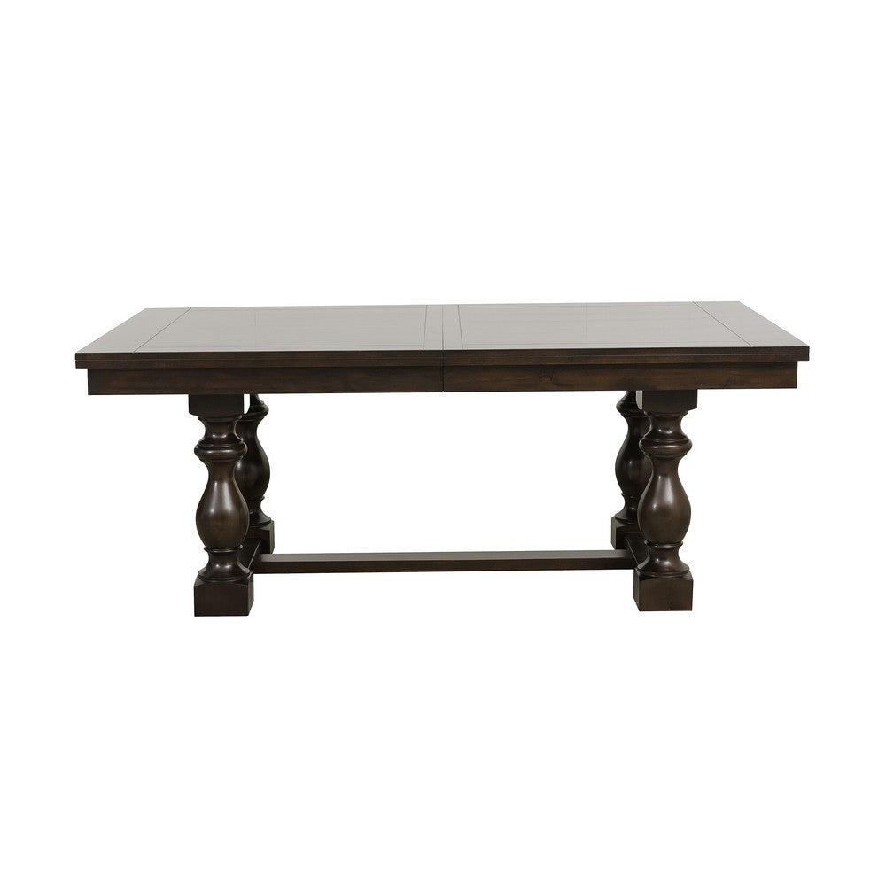 Resy 76-96 Inch Dining Table Extendable Rectangular Dark Cherry Brown By Casagear Home BM314249