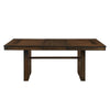 Voz 59-77 Inch Dining Table Extendable Trestle Base Walnut Brown Veneer By Casagear Home BM314251