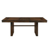 Voz 59-77 Inch Dining Table Extendable Trestle Base Walnut Brown Veneer By Casagear Home BM314251