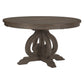 Luon 54 Inch Dining Table 6 Seater Round Top Scrolled Metal Base Brown By Casagear Home BM314254