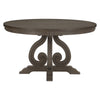 Luon 54 Inch Dining Table 6 Seater Round Top Scrolled Metal Base Brown By Casagear Home BM314254