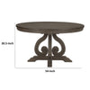 Luon 54 Inch Dining Table 6 Seater Round Top Scrolled Metal Base Brown By Casagear Home BM314254