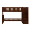 Catherine Twin over Twin Bunk Bed Storage Step Solid Wood Dark Brown By Casagear Home BM314260