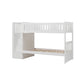 Catherine Twin over Twin Bunk Bed Storage Step White Veneer Solid Wood By Casagear Home BM314262