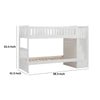 Catherine Twin over Twin Bunk Bed Storage Step White Veneer Solid Wood By Casagear Home BM314262