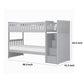 Catherine Twin over Twin Bunk Bed Storage Step Gray Veneer Solid Wood By Casagear Home BM314263