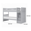 Catherine Twin over Twin Bunk Bed Storage Step Gray Veneer Solid Wood By Casagear Home BM314263