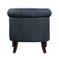 33 Inch Accent Armchair Chesterfield Button Tufted Textured Blue Fabric By Casagear Home BM314269