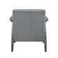 Tira 32 Inch Accent Chair Channel Stitched Gray Velvet Solid Wood Frame By Casagear Home BM314271