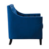 Soma 31 Inch Accent Armchair Button Tufted Blue Velvet Nailhead Trim By Casagear Home BM314276