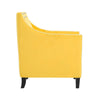 Soma 31 Inch Accent Armchair Button Tufted Yellow Velvet Nailhead Trim By Casagear Home BM314277