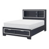 Rosy Queen Bed 2 Storage Drawers Bookcase Midnight Blue Wood Chrome By Casagear Home BM314279