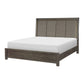 Carie Queen Bed LED Lit Upholstered Headboard Brown Gray Solid Wood By Casagear Home BM314280