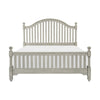 Ugo Queen Bed Slatted Arched Headboard Finial Accents Gray Wood Frame By Casagear Home BM314284