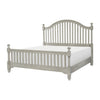 Ugo Queen Bed Slatted Arched Headboard Finial Accents Gray Wood Frame By Casagear Home BM314284