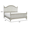 Ugo Queen Bed Slatted Arched Headboard Finial Accents Gray Wood Frame By Casagear Home BM314284