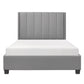 Neon Queen Platform Bed Faux Leather Upholstered Headboard Gray Wood By Casagear Home BM314285